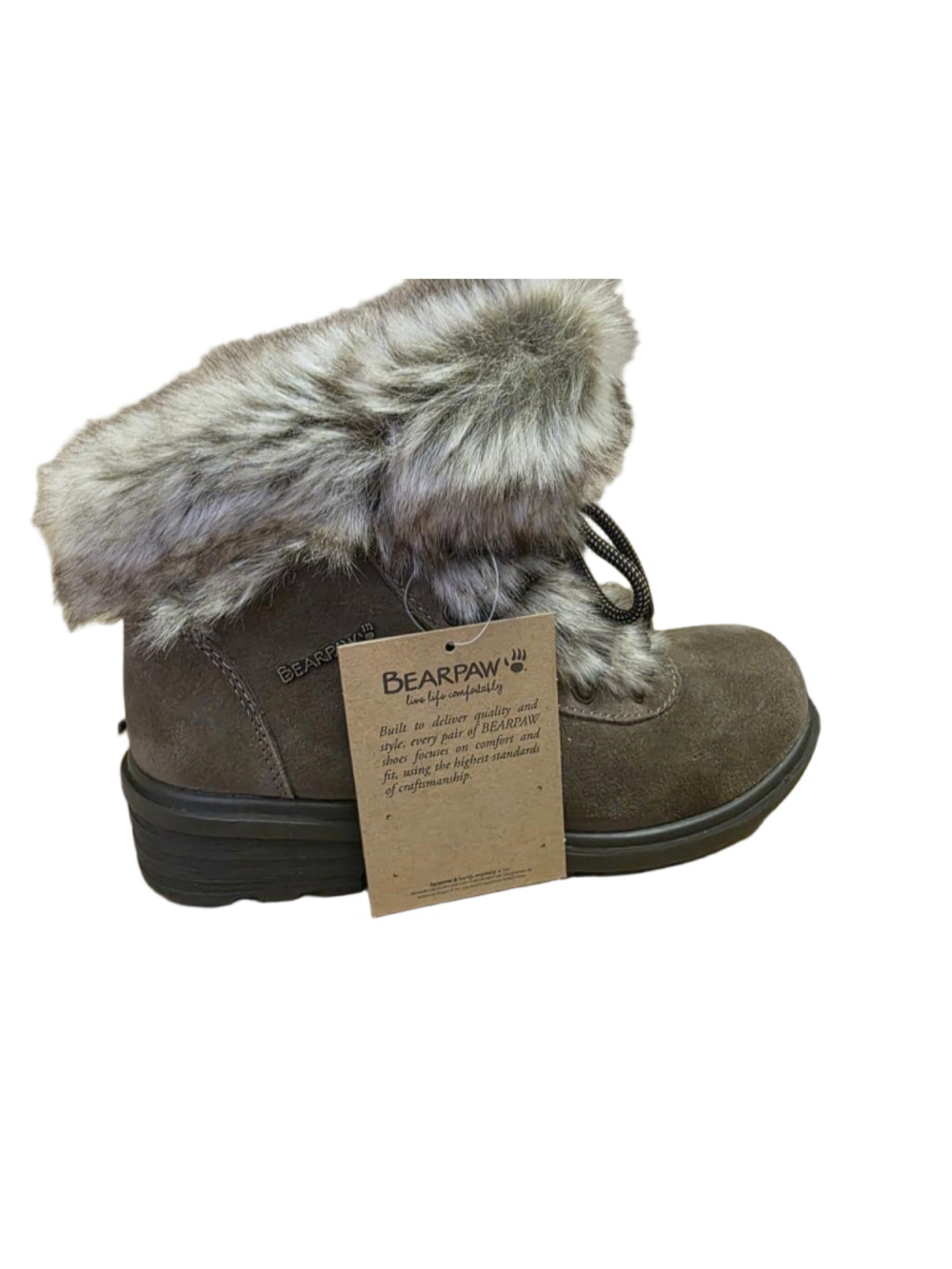 Bearpaw Serenity Winter Suede Faux Fur Boots Women's Size 7 NIB Brown
